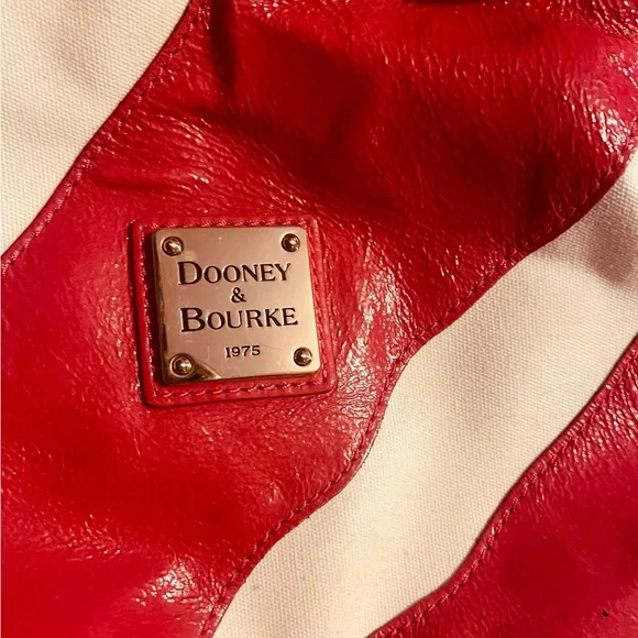 Dooney & Bourke Red and Cream Tote Bag - Picture 3 of 4